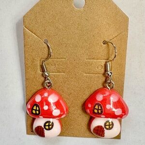 Red Mushroom Earrings